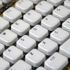 White Acrylic Chiclet Keys Closeup | Flashquark Mechanical Keyboard Store White Acrylic Chiclet Keys Closeup