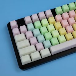 OEM Happy Rainbow POM keycaps on keyboard close | Flashquark Mechanical Keyboard Store OEM Happy Rainbow POM keycaps on keyboard close