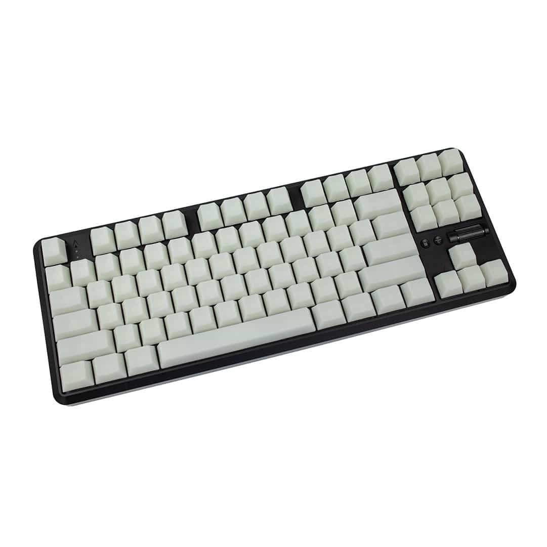 POM Jelly White Keycaps on TKL profile | Flashquark Mechanical Keyboard Store POM Jelly White Keycaps on TKL profile