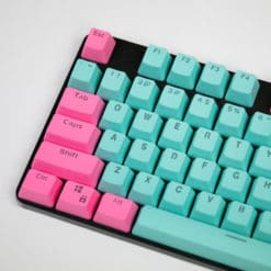 OEM Miami Vibes Pink On Teal Translucent Keycaps Main | Flashquark Mechanical Keyboard Store OEM Miami Vibes Pink On Teal Translucent Keycaps Main