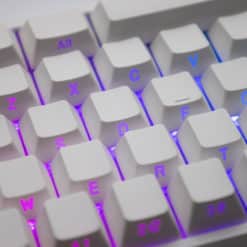 Cherry Profile White PBT Keycaps with Transparent Side Legends Main | Flashquark Mechanical Keyboard Store Cherry Profile White PBT Keycaps with Transparent Side Legends Main