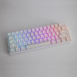 Cherry Profile White PBT Keycaps with Transparent Top Legends Keyboard | Flashquark Mechanical Keyboard Store Cherry Profile White PBT Keycaps with Transparent Top Legends Keyboard